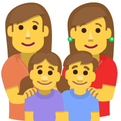 family: woman, woman, girl, boy as rendered by Skype