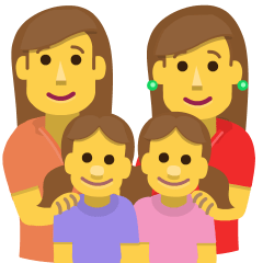 family: woman, woman, girl, girl as rendered by Skype
