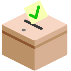 ballot box with ballot as rendered by Skype