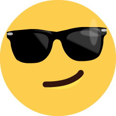 Smiling Face with Sunglasses as drawn by Skype in 1.2