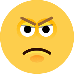 visage en colère as rendered by Skype