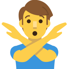man gesturing NO as rendered by Skype
