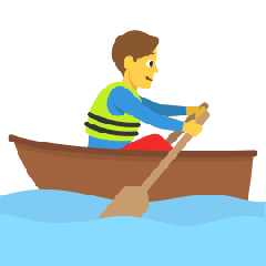 man rowing boat as rendered by Skype