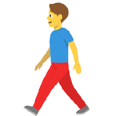 man walking as rendered by Skype