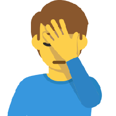 man facepalming as rendered by Skype