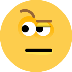 Face with Raised Eyebrow as drawn by Skype in 1.2