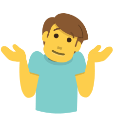 man shrugging as rendered by Skype