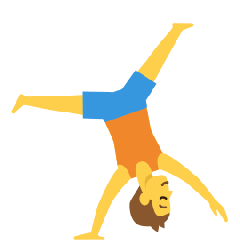 person cartwheeling as rendered by Skype