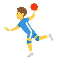 man playing handball as rendered by Skype
