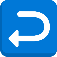 right arrow curving left as rendered by Skype