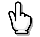 backhand index pointing up as rendered by SoftBank