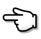 nach links weisender Zeigefinger as rendered by SoftBank