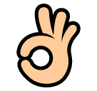 mano che fa OK as rendered by SoftBank