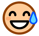 Grinning Face with Sweat, the design in this release