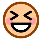 Grinning Squinting Face as drawn by SoftBank in 2014