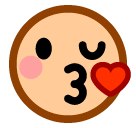 face blowing a kiss as rendered by SoftBank