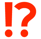 exclamation question mark as rendered by SoftBank