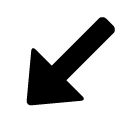 Pfeil nach links unten as rendered by SoftBank