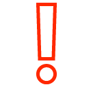 white exclamation mark as rendered by SoftBank