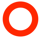 hollow red circle as rendered by SoftBank
