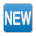 Wort „New“ in Blauem Quadrat as drawn by Sony in 13.1
