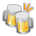 clinking beer mugs as rendered by Sony