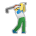 man golfing as rendered by Sony