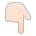 backhand index pointing down: light skin tone as rendered by Sony