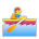 man rowing boat as rendered by Sony