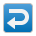 right arrow curving left as rendered by Sony
