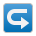 left arrow curving right as rendered by Sony