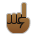 index pointing up: medium-dark skin tone as rendered by Sony