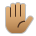 raised hand: medium skin tone as rendered by Sony