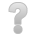 white question mark as rendered by Sony
