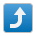 right arrow curving up as rendered by Sony
