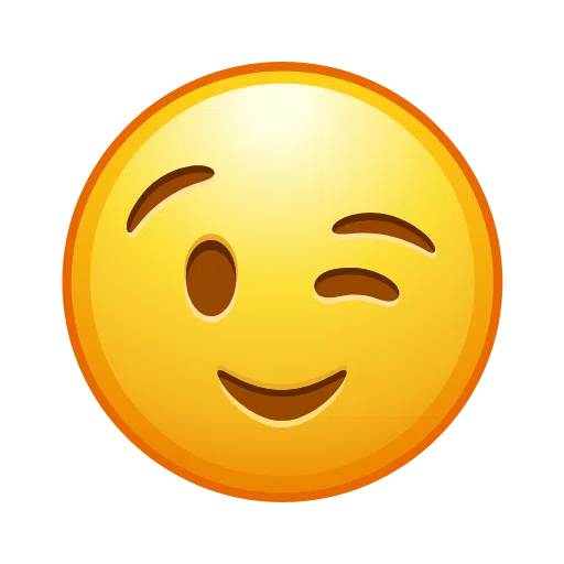 Winking Face as drawn by Telegram in Telemoji December 2022