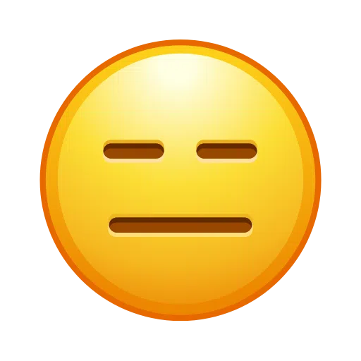 Expressionless Face as drawn by Telegram in Telemoji December 2022
