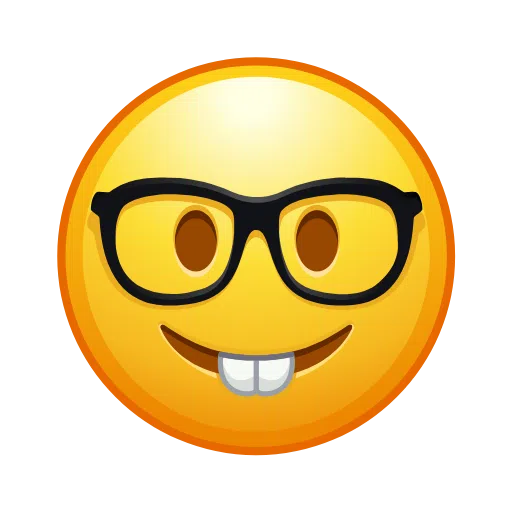 Nerd Face as drawn by Telegram in Telemoji December 2022