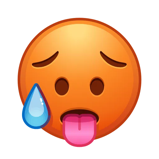 Hot Face as drawn by Telegram in Telemoji December 2022