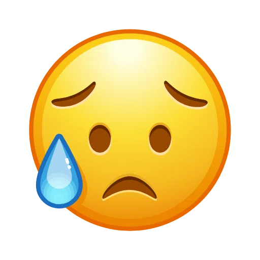 Sad but Relieved Face as drawn by Telegram in Telemoji January 2023