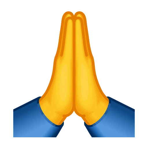 Folded Hands as drawn by Telegram in Telemoji January 2023