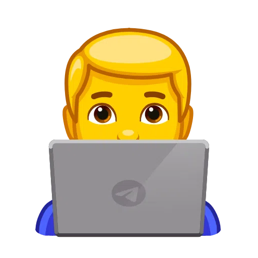 Man Technologist as drawn by Telegram in Telemoji March 2023