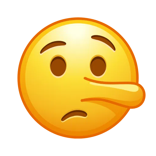 Lying Face as drawn by Telegram in Telemoji March 2023