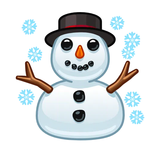 Snowman as drawn by Telegram in Telemoji March 2023