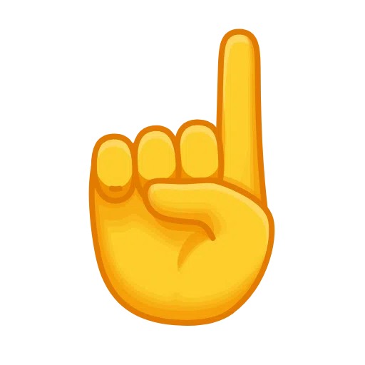 Index Pointing up as drawn by Telegram in Telemoji March 2023