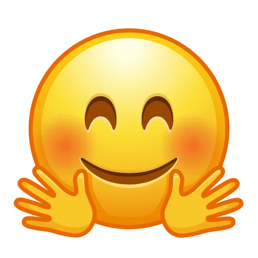 Smiling Face with Open Hands as drawn by Telegram in Telemoji November 2022