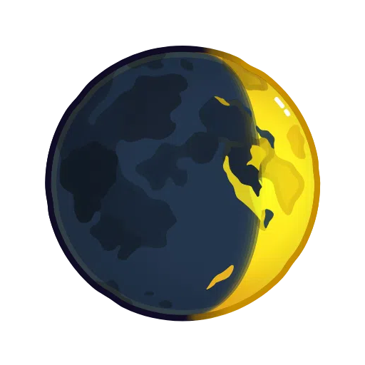 waxing crescent moon as rendered by Telegram