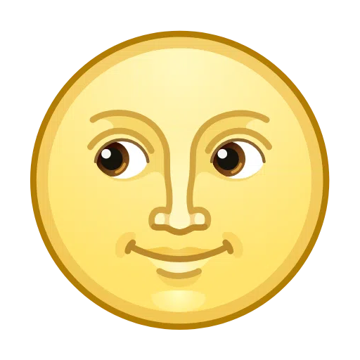 full moon face as rendered by Telegram