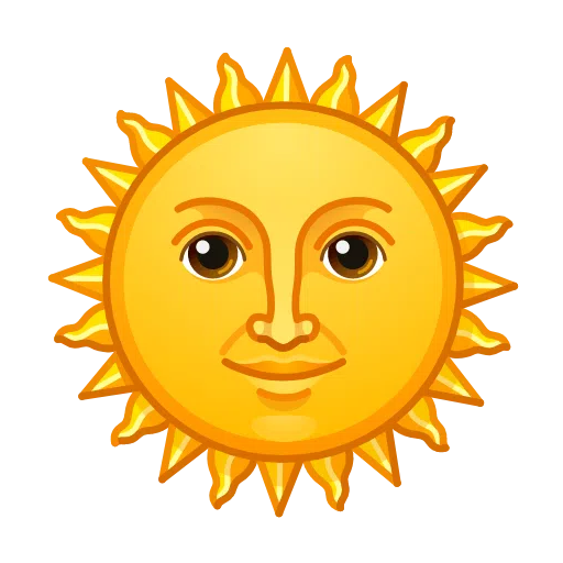 sun with face as rendered by Telegram