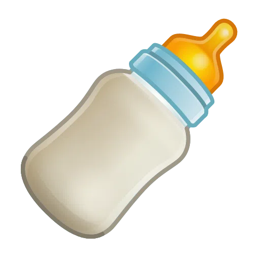 baby bottle as rendered by Telegram